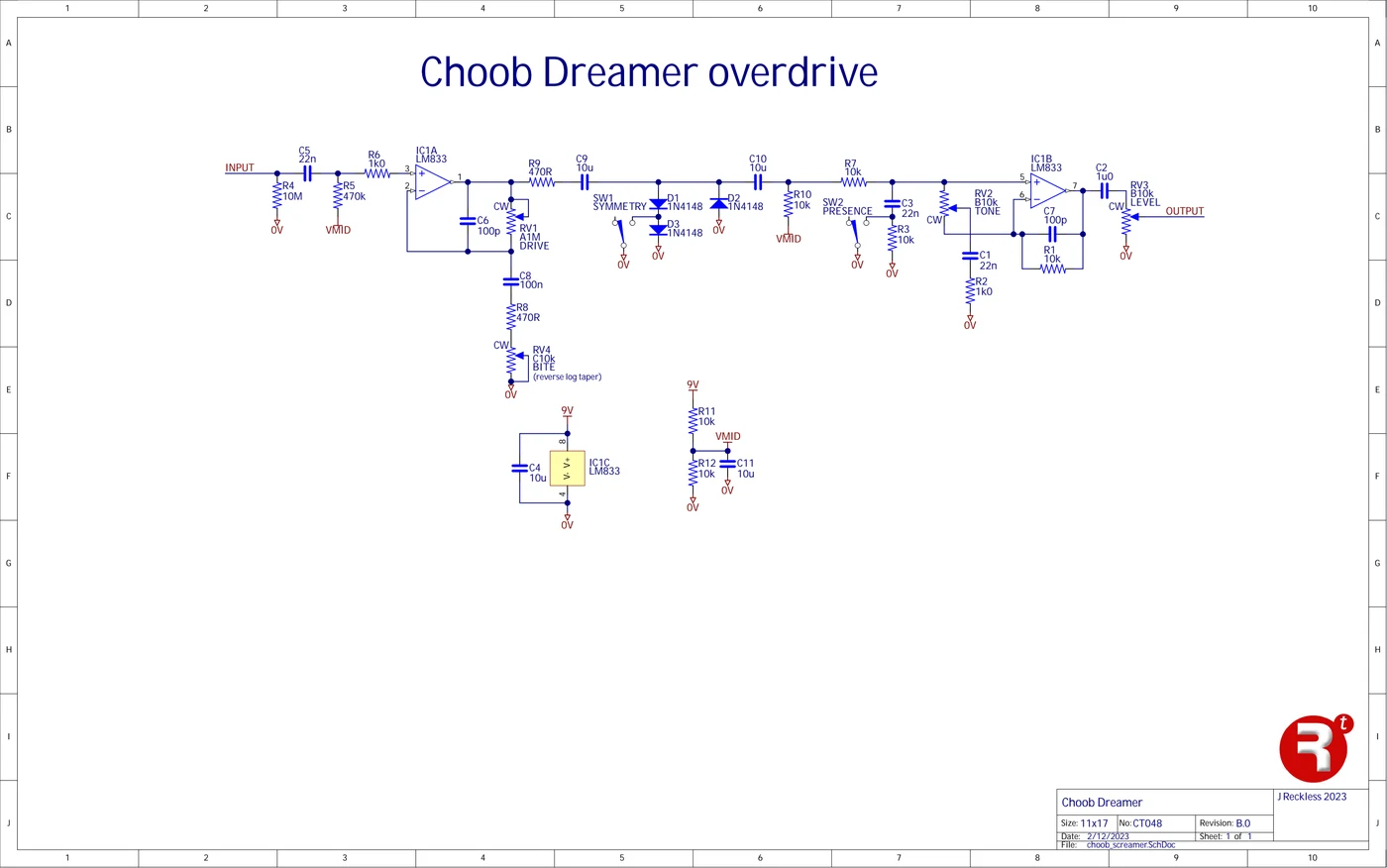 Schematic of the Choob Dreamer, CT048 revision B.0.