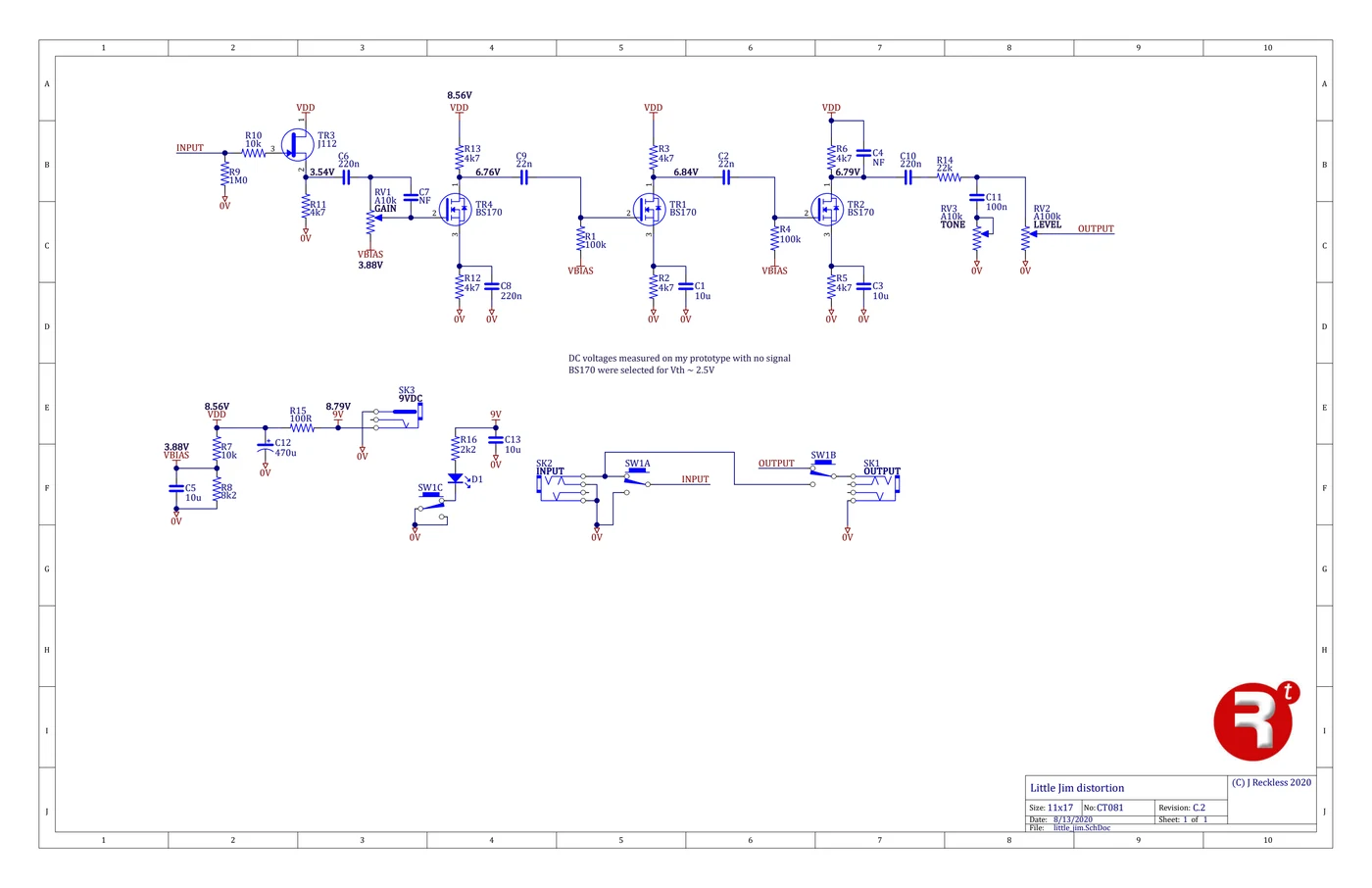 Schematic of the Little Jim, CT081 revision C.2.