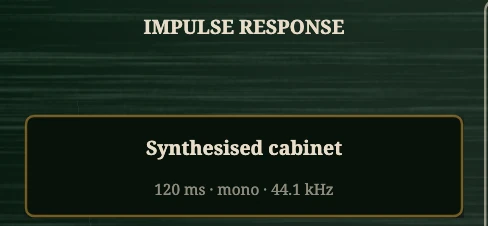 Impulse response, close up on the Reckless Cab.