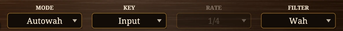 The plates: MODE, KEY, RATE and FILTER.