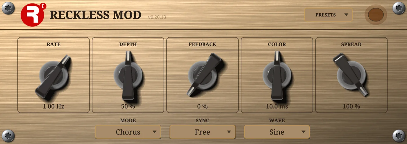 The Reckless Mod plugin panel.